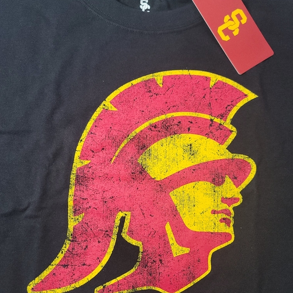 USC Trojans Big & Tall Old Throwback Logo Graphic Black T-Shirt XLT - Picture 4 of 5